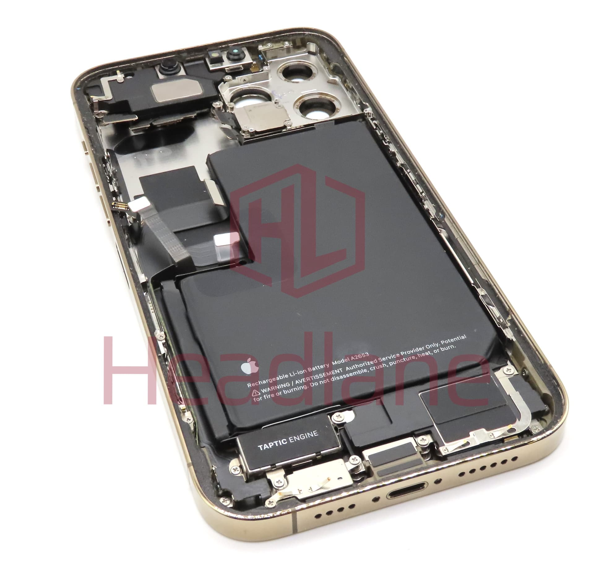 iPhone 13 Pro Max Back / Battery Cover + Small Parts - Gold (Pulled - Grade B) (No Camera) - view 2