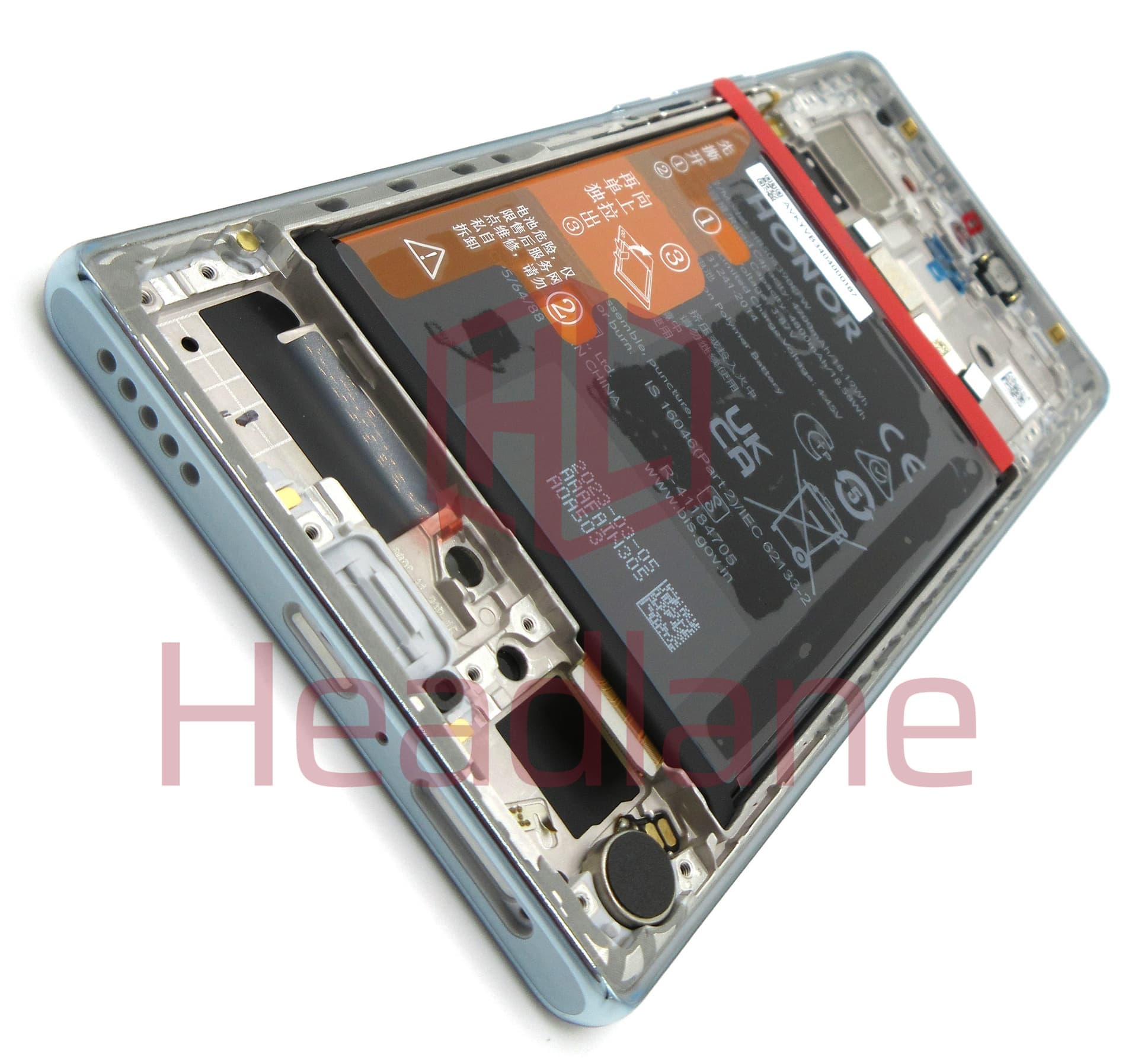 Honor 70 LCD Display / Screen + Touch + Battery Assembly - Icelandic Frost - view 2
