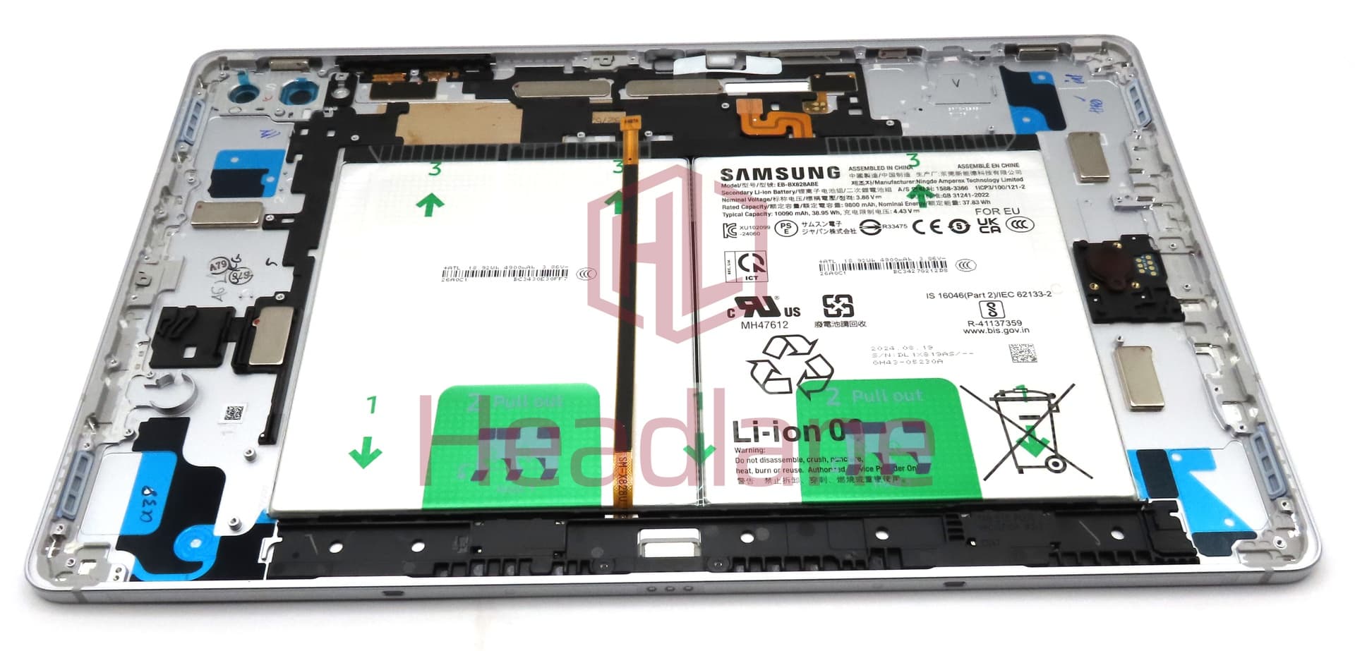Samsung SM-X820 X826 Galaxy Tab S10+ (WiFi / 5G) Back / Battery Cover +  EB-BX828ABE Battery - Platinum Silver - view 2