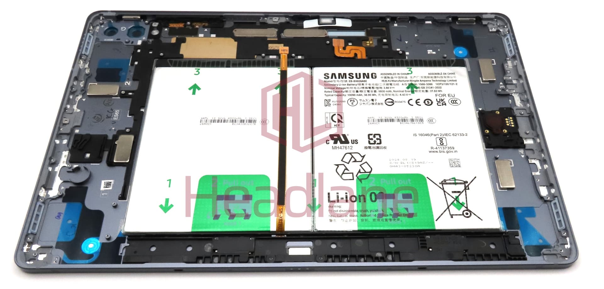 Samsung SM-X820 X826 Galaxy Tab S10+ (WiFi / 5G) Back / Battery Cover +  EB-BX828ABE Battery - Moonstone Grey - view 2