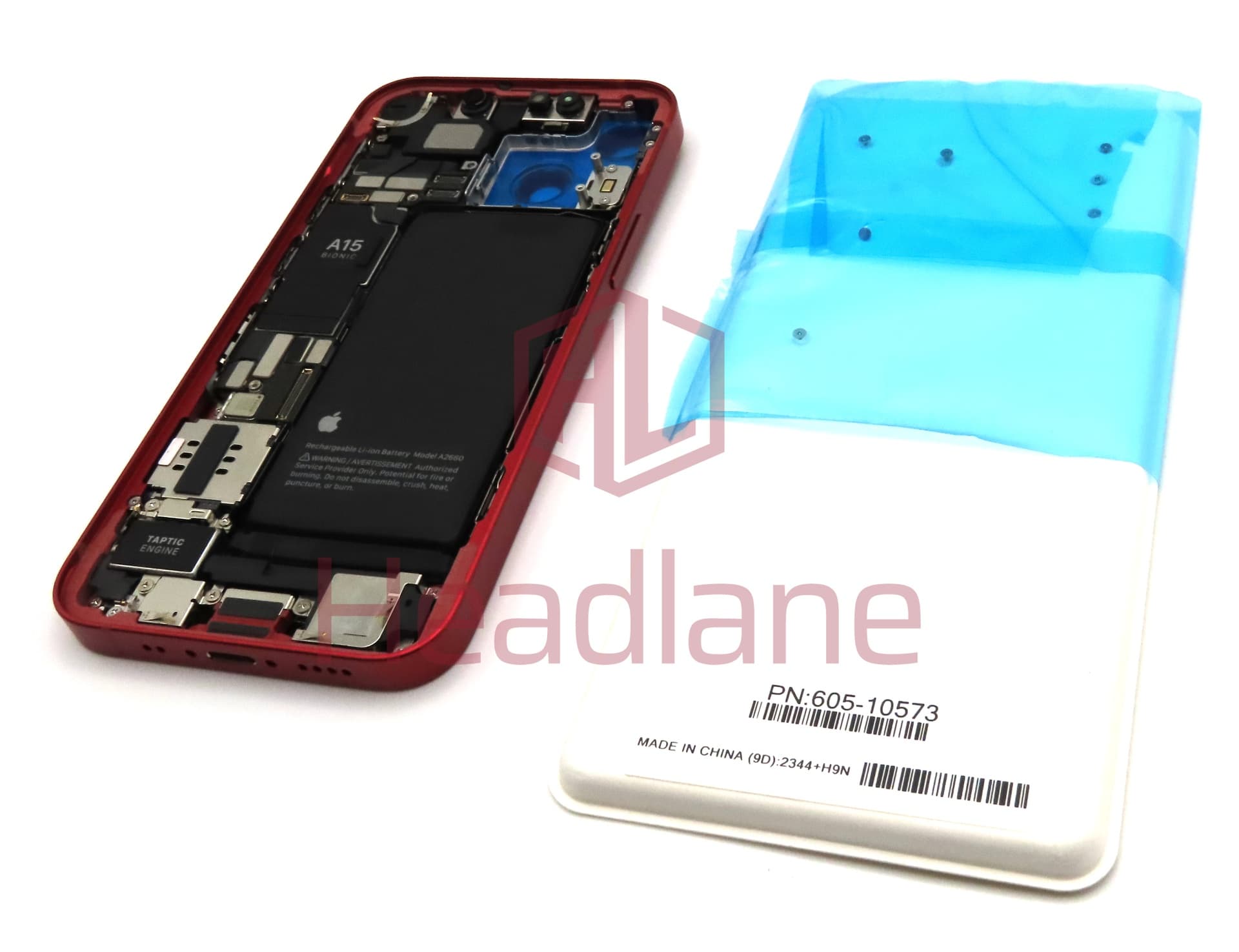 Apple iPhone 13 Mini Rear Assembly + Logic Board 128gb - Red (Service Pack) - view 2