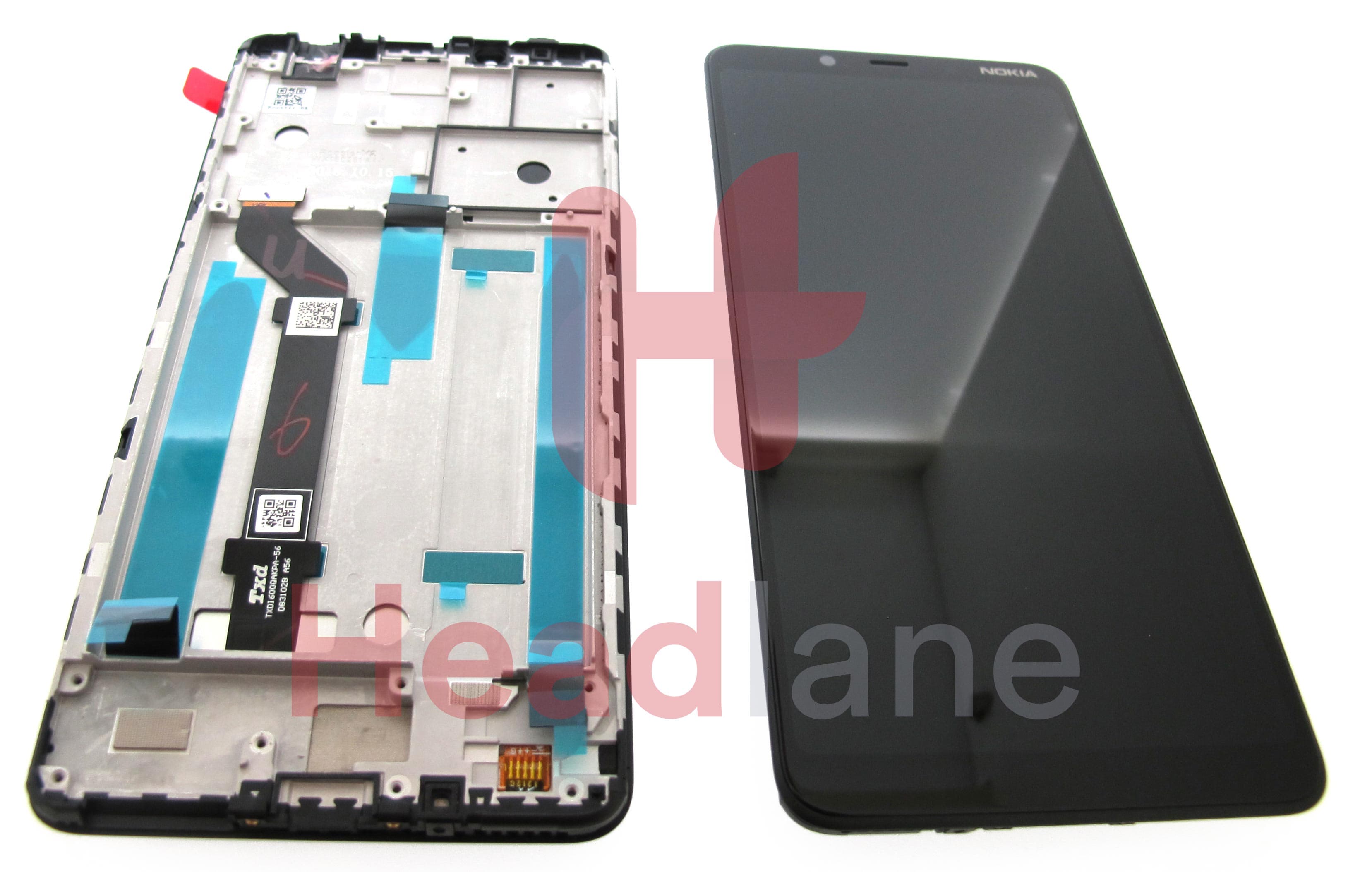 Nokia 3.1+ TA-1104 TA-1125 LCD Display / Screen + Touch - Black - view 2