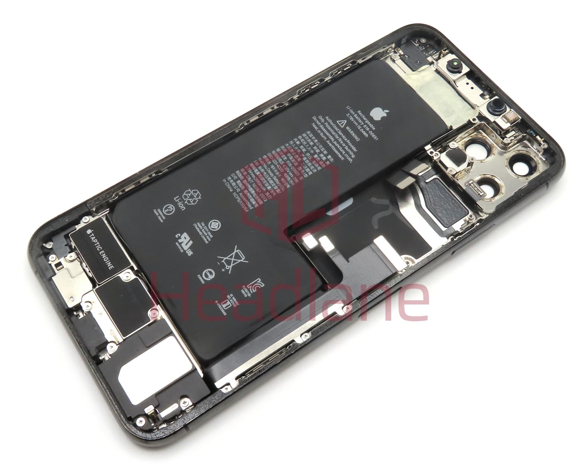 Apple iPhone 11 Pro Max Back / Battery Cover + Small Parts - Space Grey (Pulled - Grade B) (No Camera) - view 2