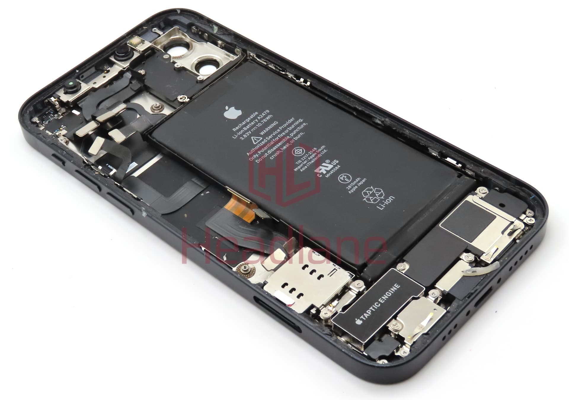 iPhone 12 Back / Battery Cover + Small Parts - Black (Pulled - Grade A) (No Camera) - view 2