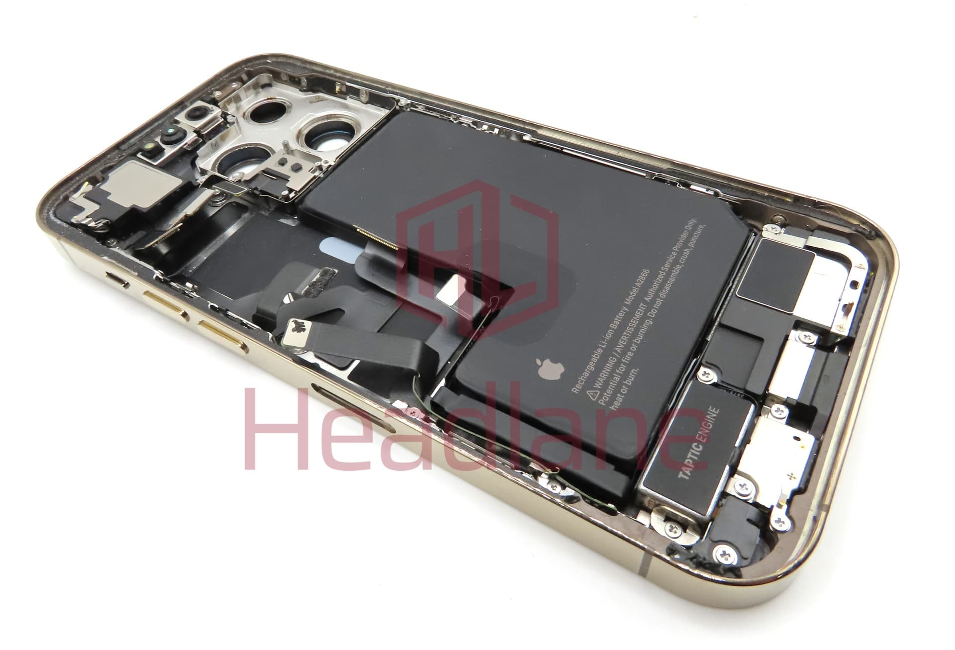 iPhone 14 Pro Back / Battery Cover + Small Parts - Gold (Pulled - Grade C) (No Camera) - view 2