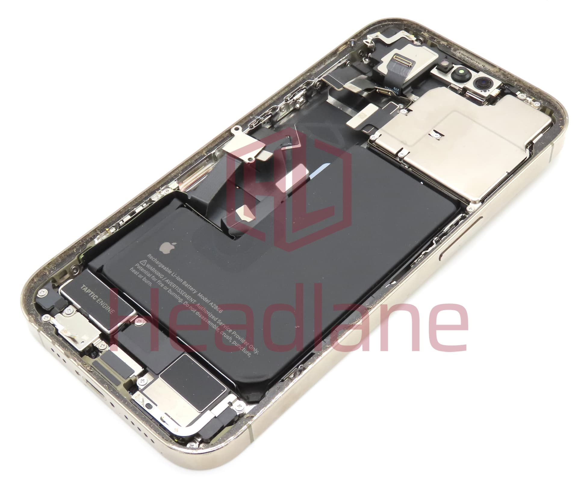 iPhone 14 Pro Back / Battery Cover + Small Parts - Gold (Pulled - Grade B) - view 2