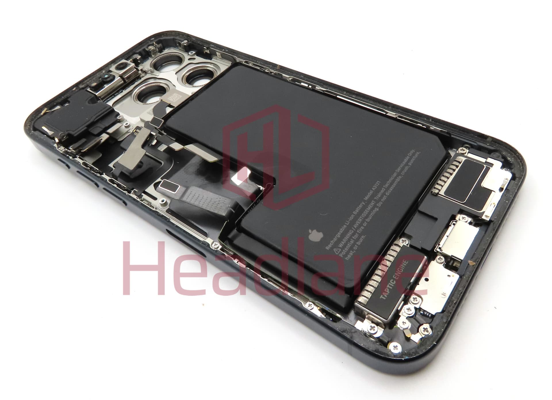 Apple iPhone 15 Pro Max Back / Battery Cover + Small Parts - Blue Titanium (Pulled - Grade B) (No Camera) - view 2