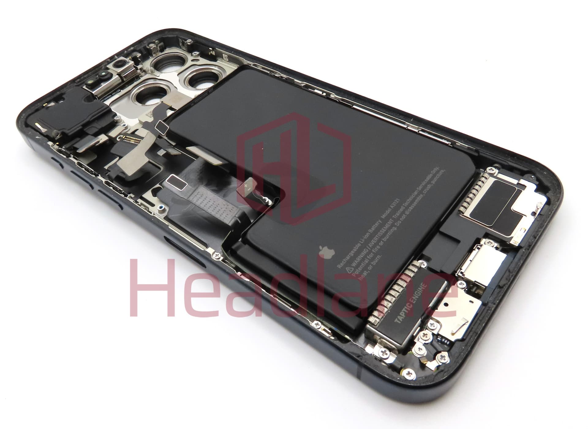 Apple iPhone 15 Pro Max Back / Battery Cover + Small Parts - Blue Titanium (Pulled - Grade A) (No Camera) - view 2
