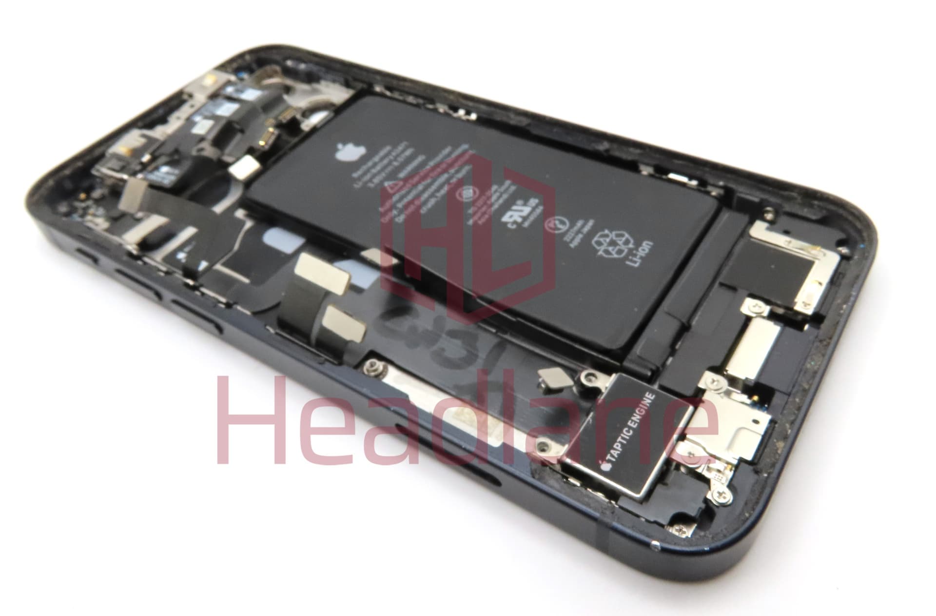 Apple iPhone 12 Mini Back / Battery Cover + Small Parts - Black (Pulled - Grade C) (No Camera) - view 2