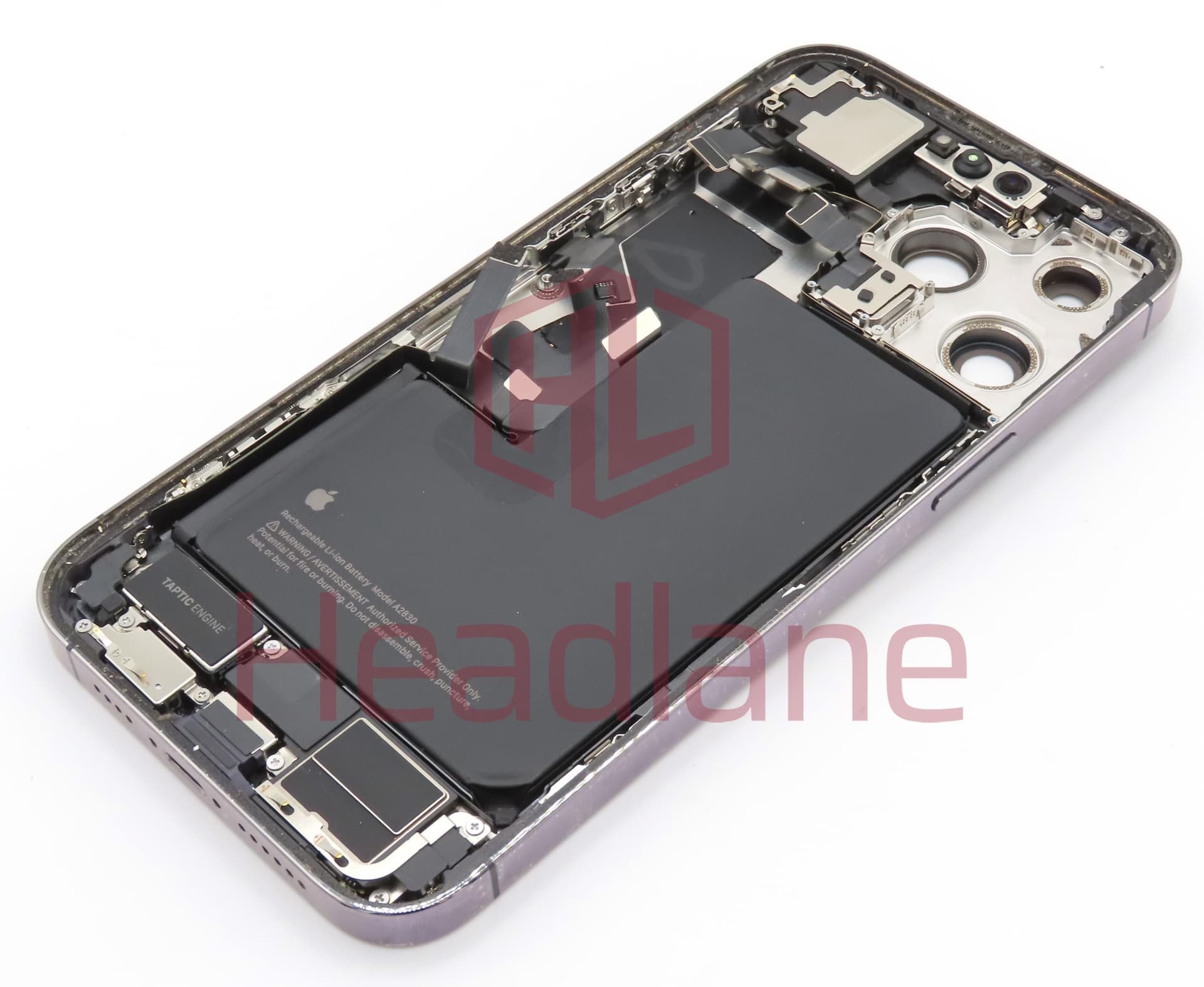 iPhone 14 Pro Max Back / Battery Cover + Small Parts - Purple (Pulled - Grade C) (No Camera) - view 2