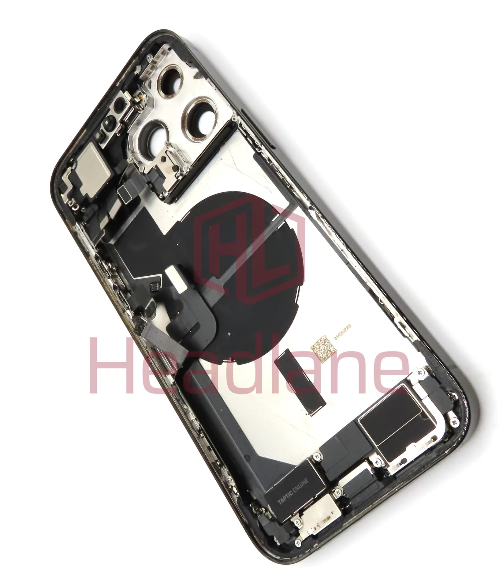 iPhone 14 Pro Max Back / Battery Cover + Small Parts - Black (Pulled - Grade B) (No Camera) (No Battery) - view 2