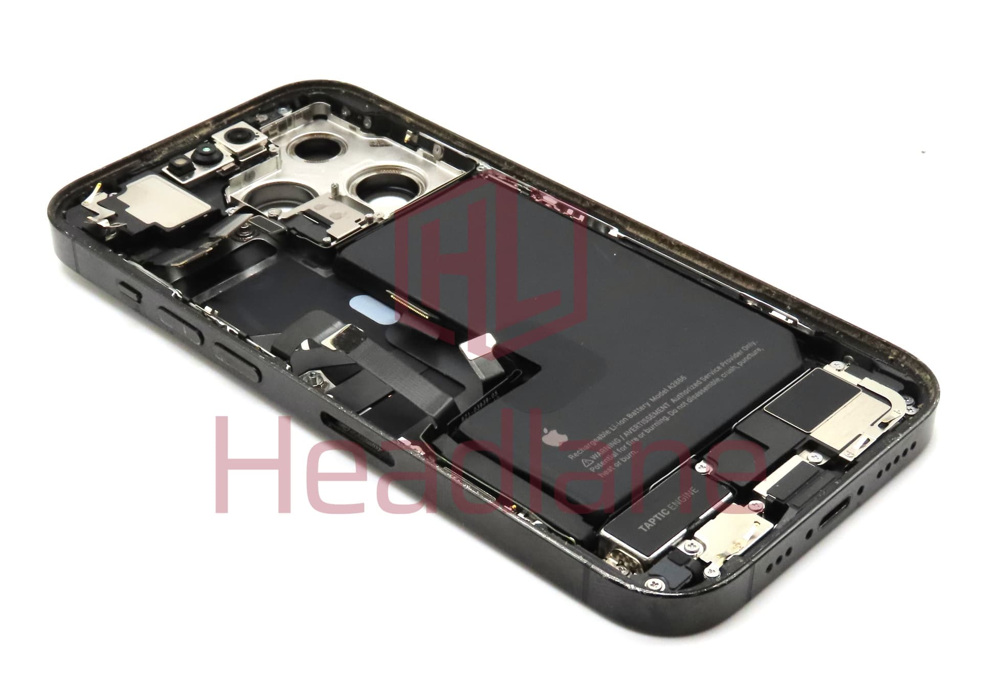 iPhone 14 Pro Back / Battery Cover + Small Parts - Black (Pulled - Grade C) (No Camera) - view 2