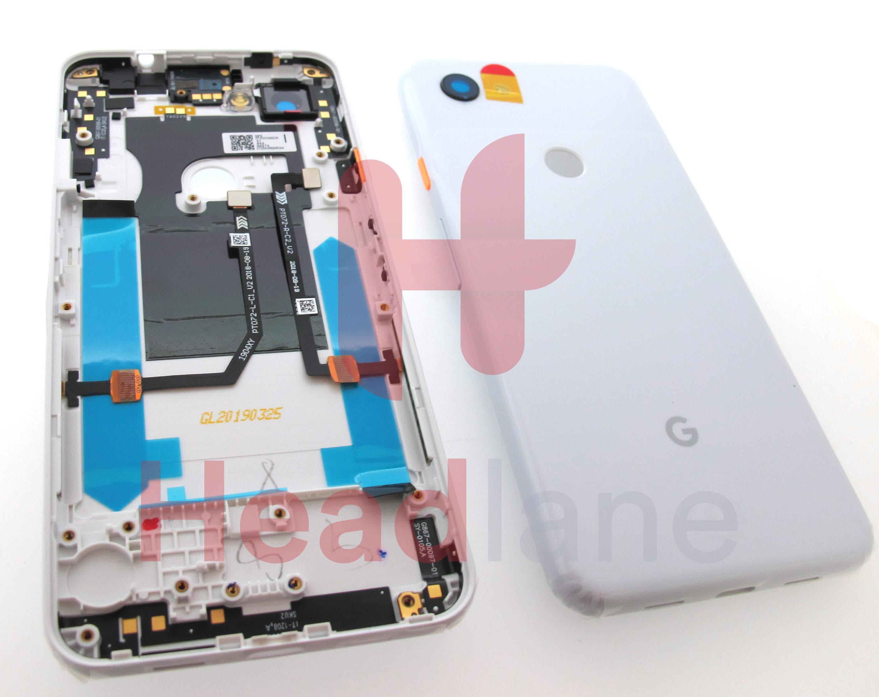 Google Pixel 3a Back / Battery Cover - Clearly White - view 2