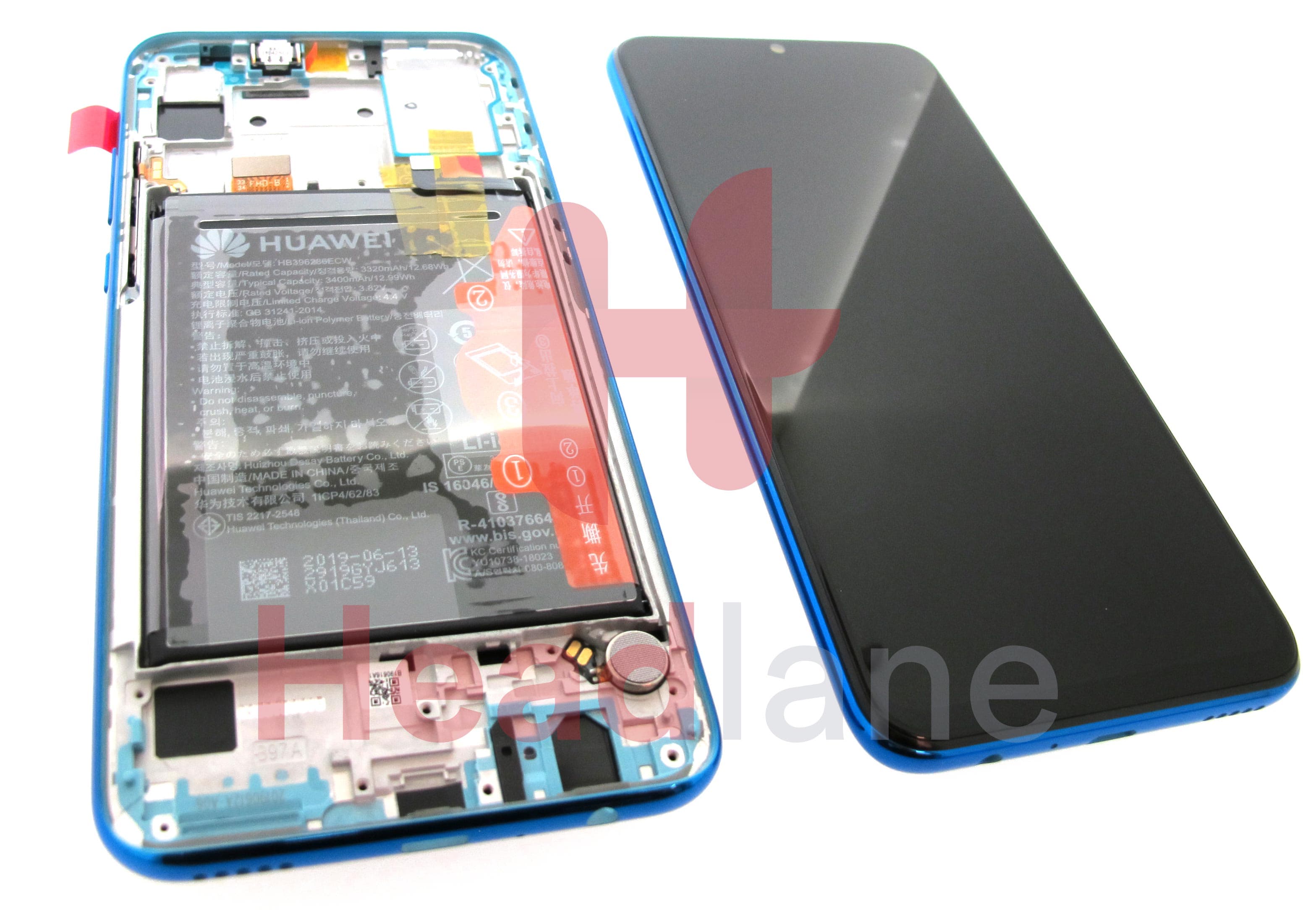 Huawei Honor 20 Lite LCD Display / Screen + Touch + Battery - Blue  - view 2