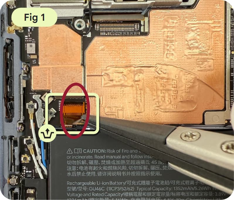 Google Pixel 10 Pro Fold Fingerprint Reader / Sensor Connector Kapton Tape - view 2