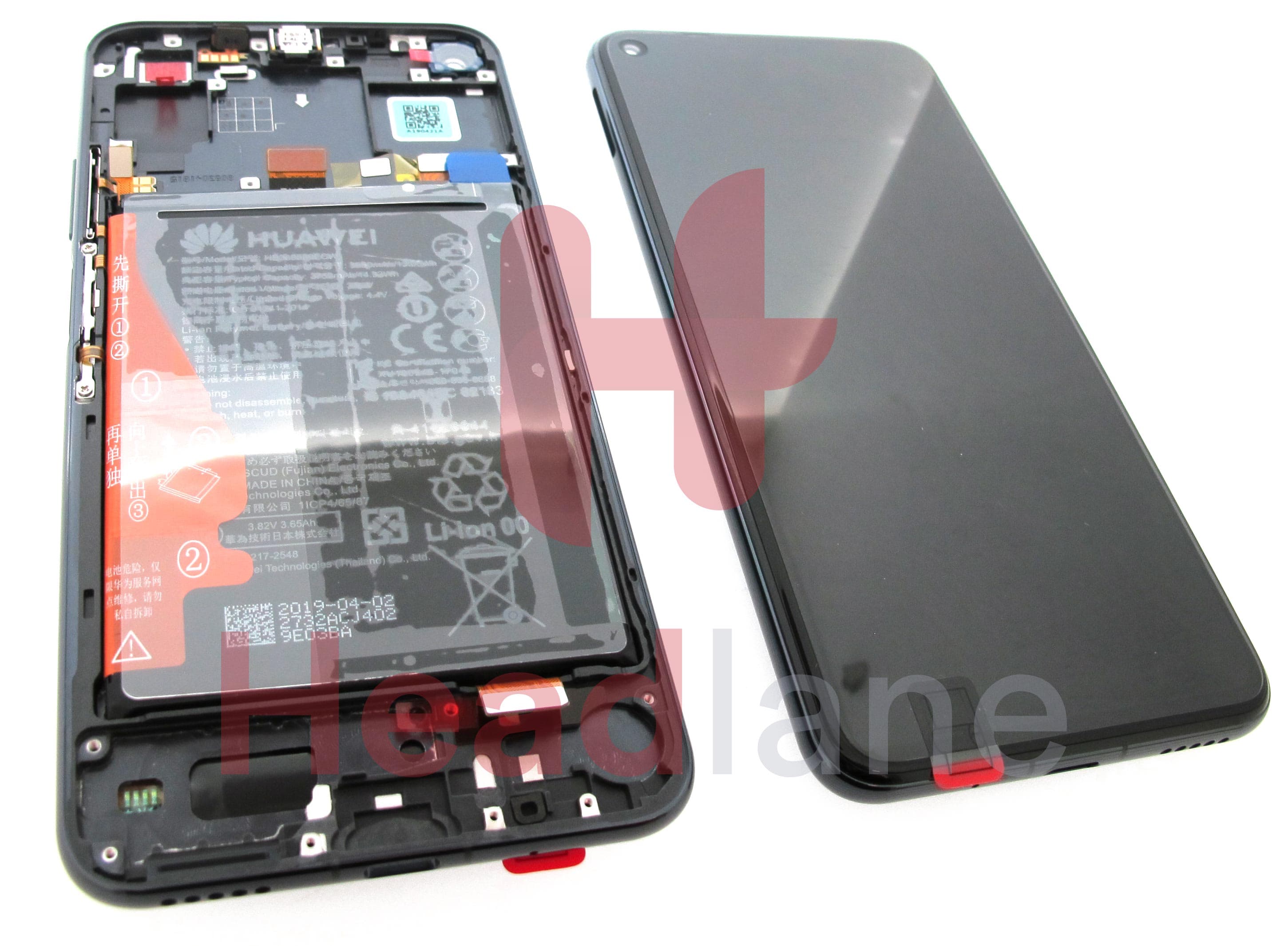 Huawei Honor 20 / Nova 5T LCD Display / Screen + Touch + Battery - Black - view 2