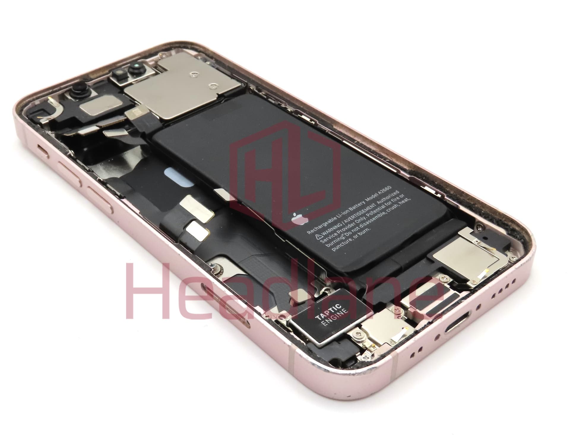Apple iPhone 13 Mini Back / Battery Cover + Small Parts - Pink (Pulled - Grade C) - view 2