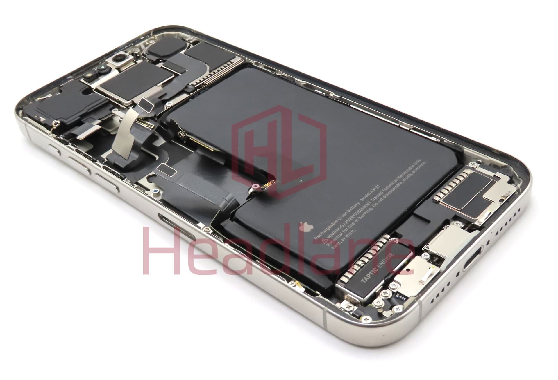 Apple iPhone 15 Pro Max Back / Battery Cover + Small Parts - White Titanium (Pulled - Grade B) - view 2