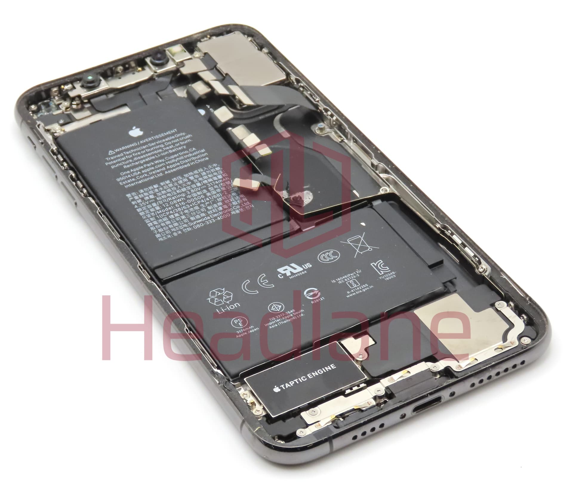 Apple iPhone XS Max Back / Battery Cover + Small Parts - Space Grey (Pulled - Grace C) - view 2