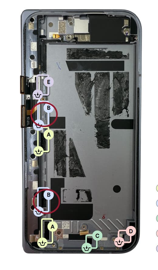 Google Pixel 10 Pro Fold Lower Board Adhesive / Sticker 1 - view 2