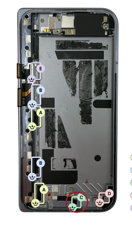 Google Pixel 10 Pro Fold Lower Board Adhesive / Sticker 3 - view 2