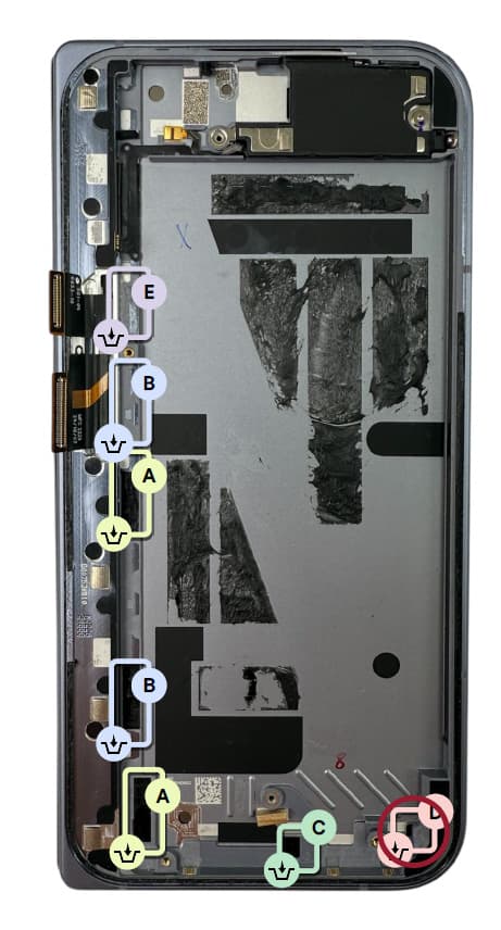 Google Pixel 10 Pro Fold Lower Board Adhesive / Sticker 6 - view 2