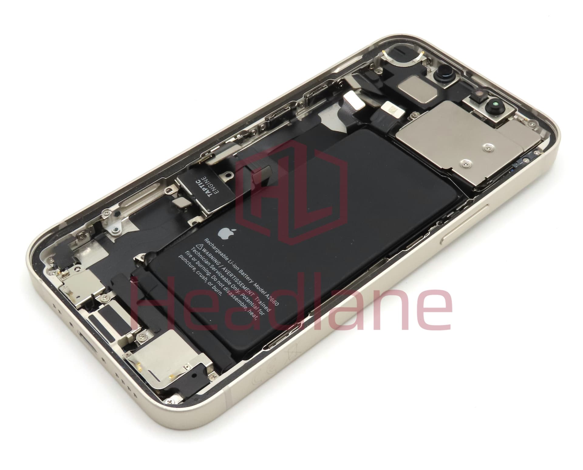 Apple iPhone 13 Mini Back / Battery Cover + Small Parts - Starlight (Pulled - Grade A) - view 2