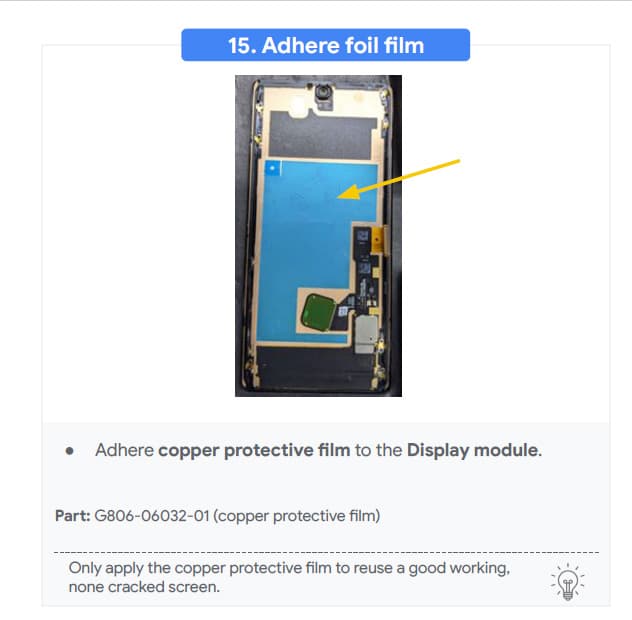 Google Pixel 6 Pro Display Copper Protective Film - view 2