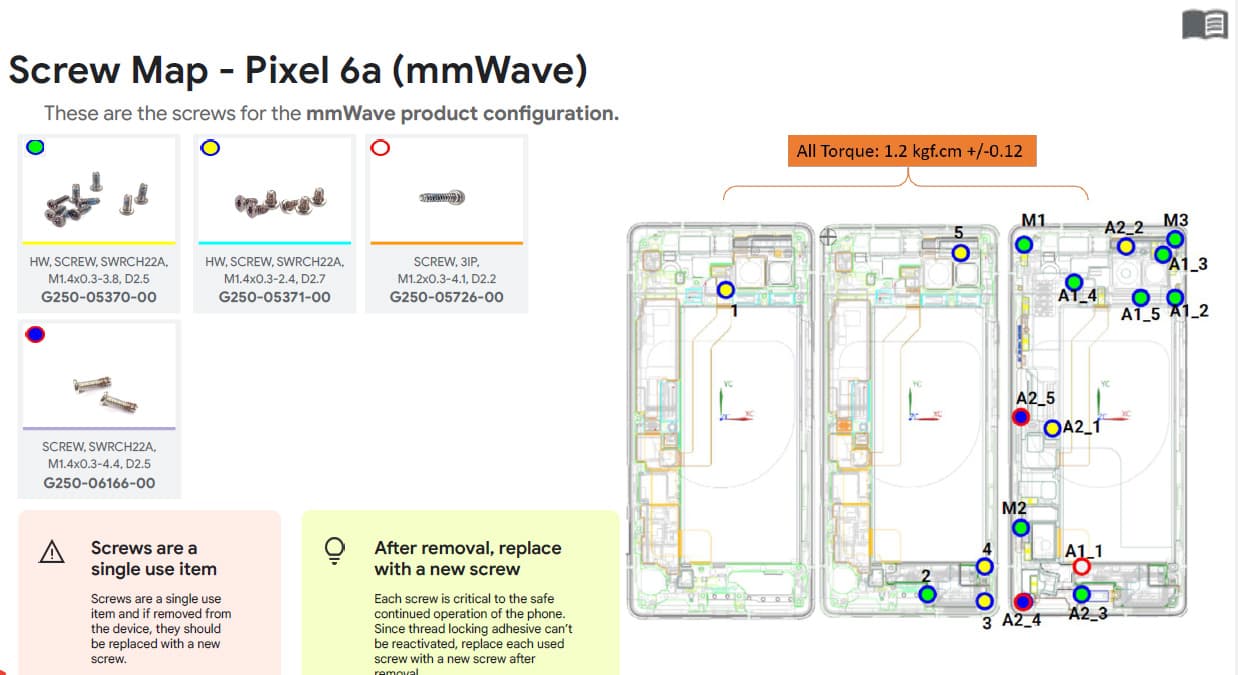 Google Pixel 6a Screw M1.4x0.3-4.4, D2.5 - view 2