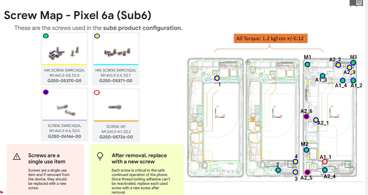 Google Pixel 6a Screw M1.4x0.3-4.4, D2.5 - view 3