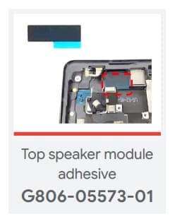 Google Pixel 6a Top Speaker Module Adhesive / Sticker - view 2