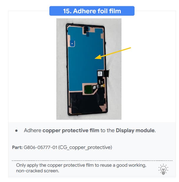 Google Pixel 6 Display Copper Protective Film - view 2