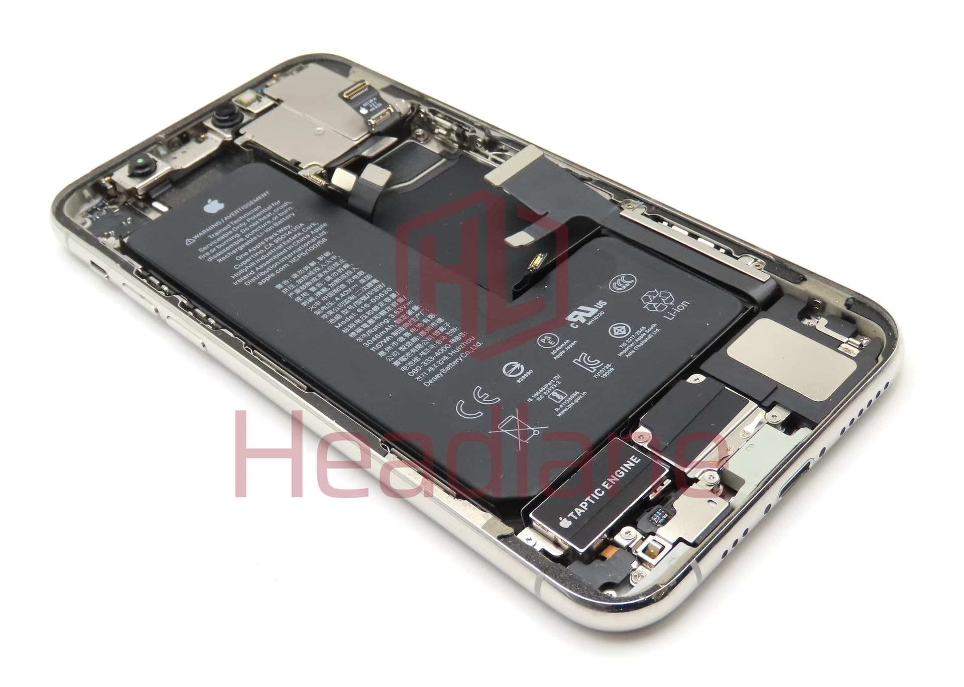 Apple iPhone 11 Pro Back / Battery Cover + Small Parts - Silver (Pulled - Grade C) - view 2