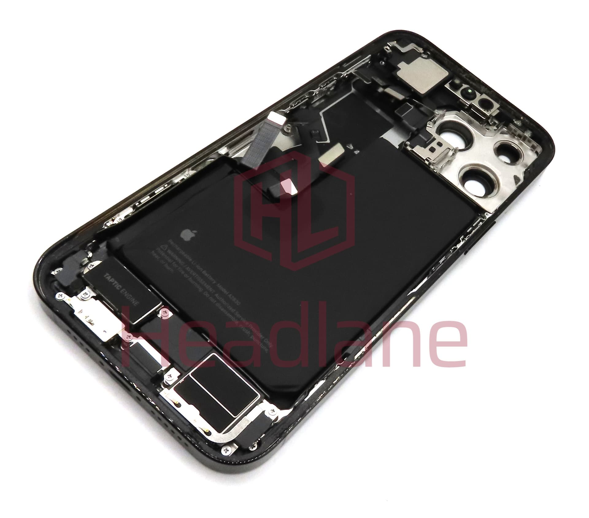 iPhone 14 Pro Max Back / Battery Cover + Small Parts - Black (Pulled - Grade C) (No Camera) - view 2