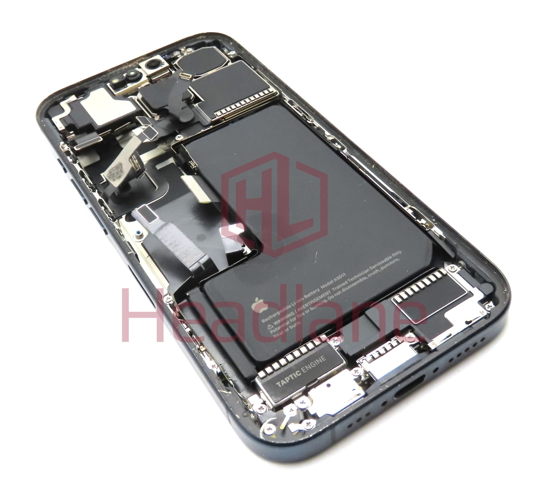 iPhone 15 Pro Back / Battery Cover + Small Parts - Blue Titanium (Pulled - Grade C) - view 2