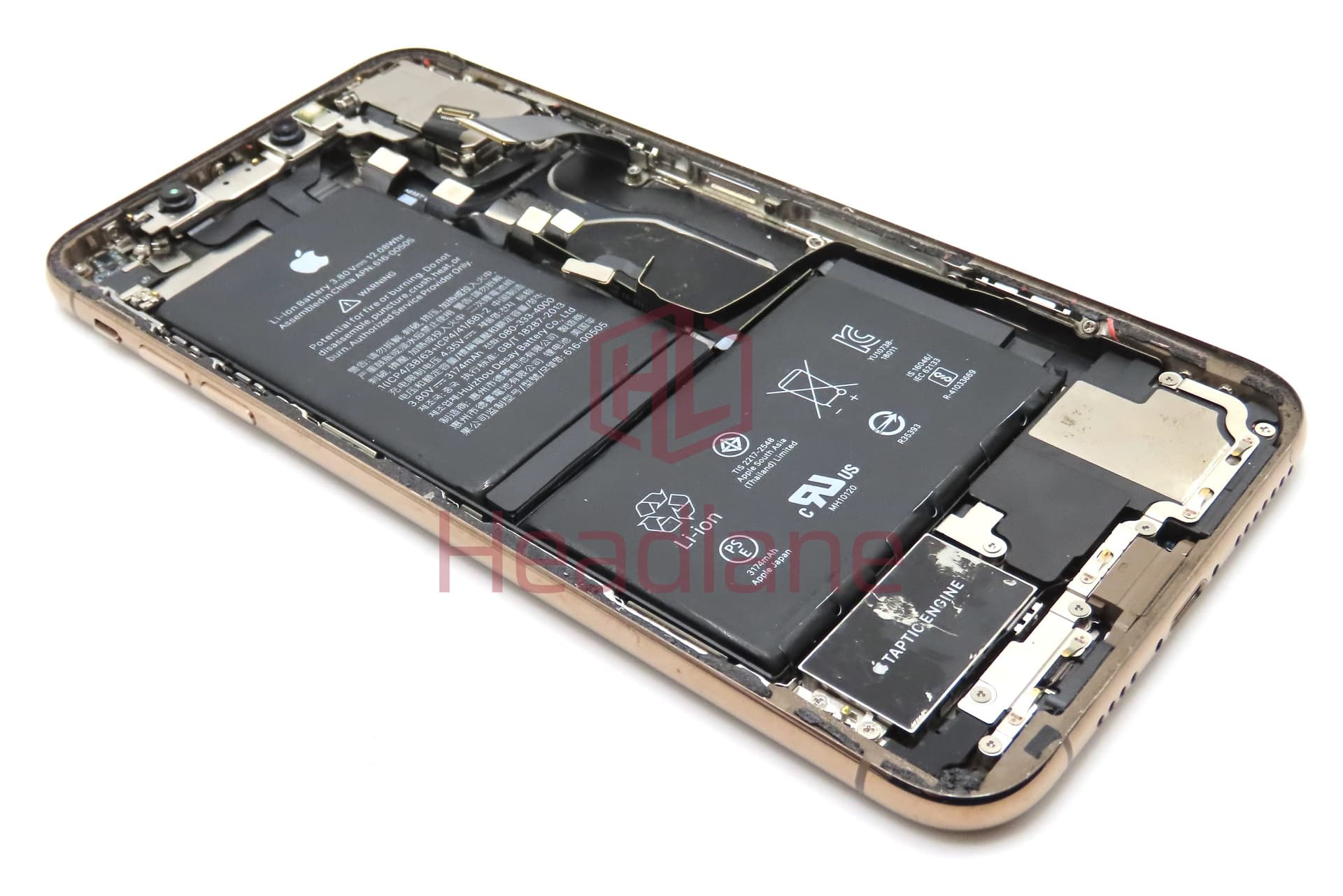Apple iPhone XS Max Back / Battery Cover + Small Parts - Gold (Pulled - Grace B) - view 2