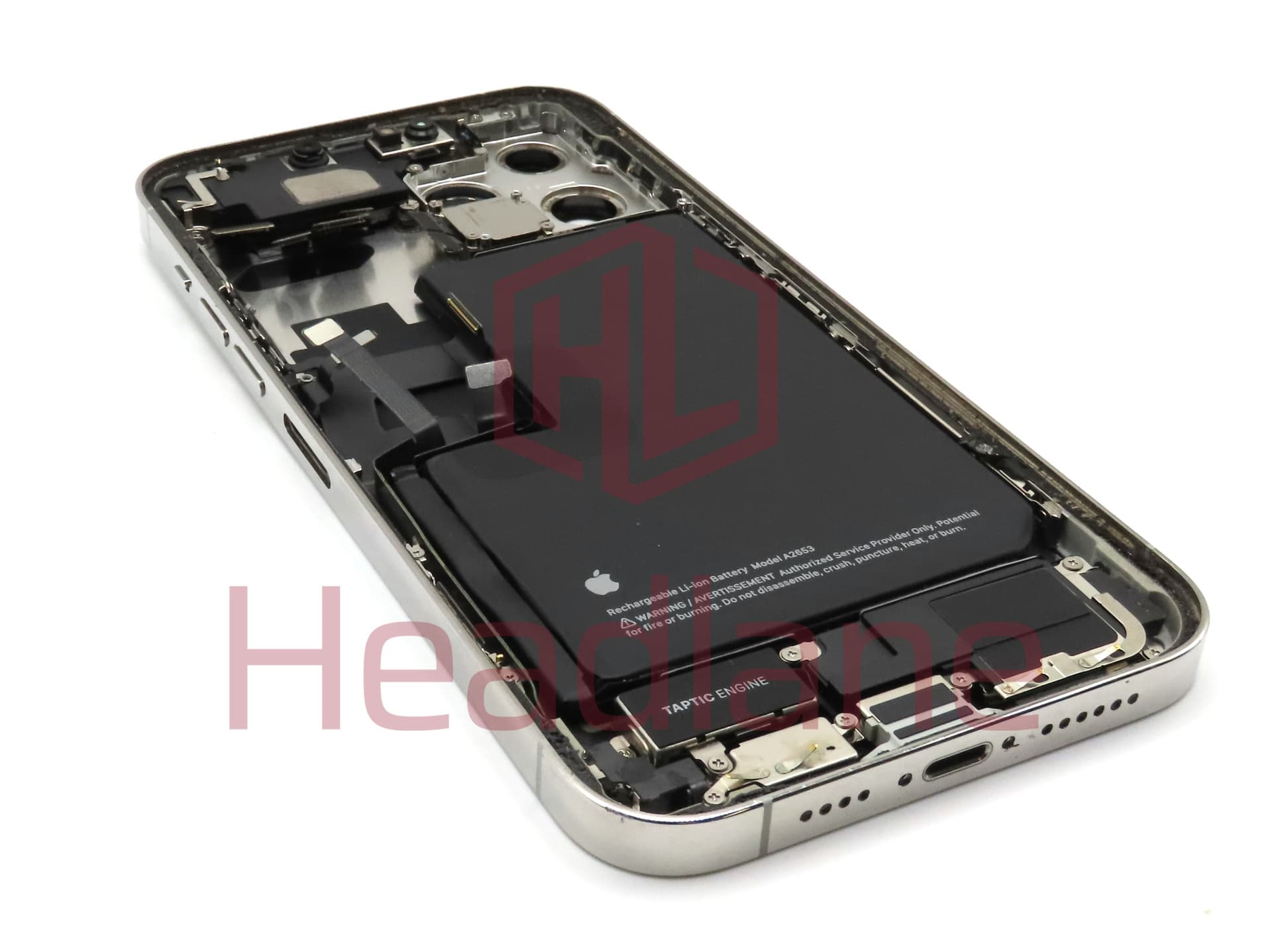 iPhone 13 Pro Max Back / Battery Cover + Small Parts - Silver (Pulled - Grade C) (No Camera) - view 2