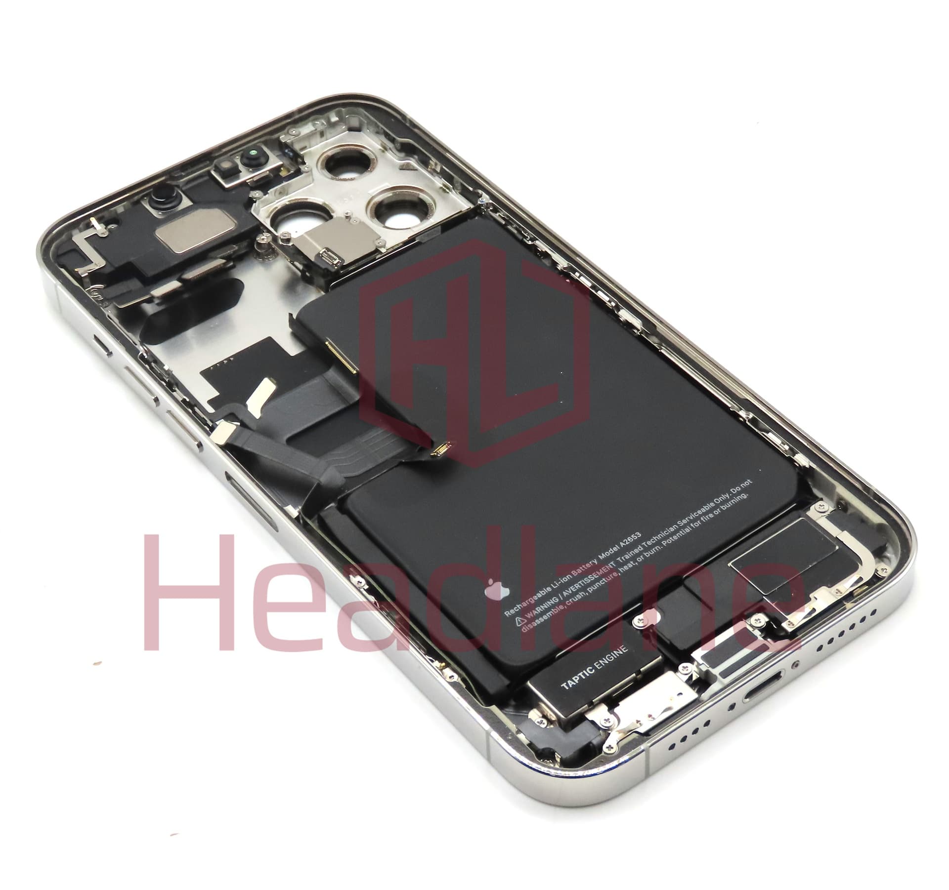 iPhone 13 Pro Max Back / Battery Cover + Small Parts - Silver (Pulled - Grade B) (No Camera) - view 2
