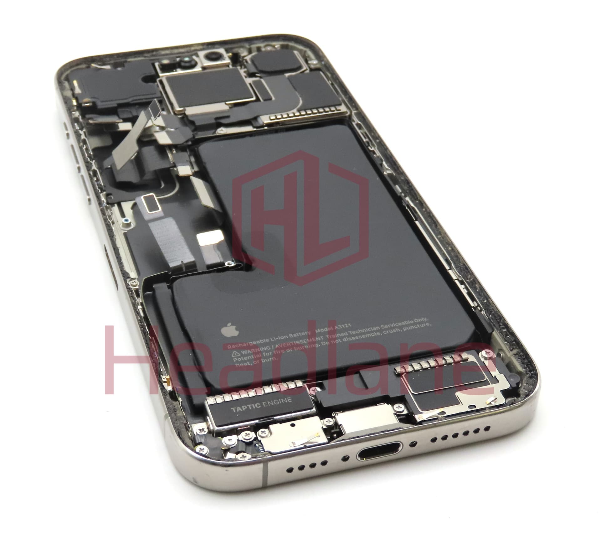 Apple iPhone 15 Pro Max Back / Battery Cover + Small Parts - Natural Titanium (Pulled - Grade C) - view 2
