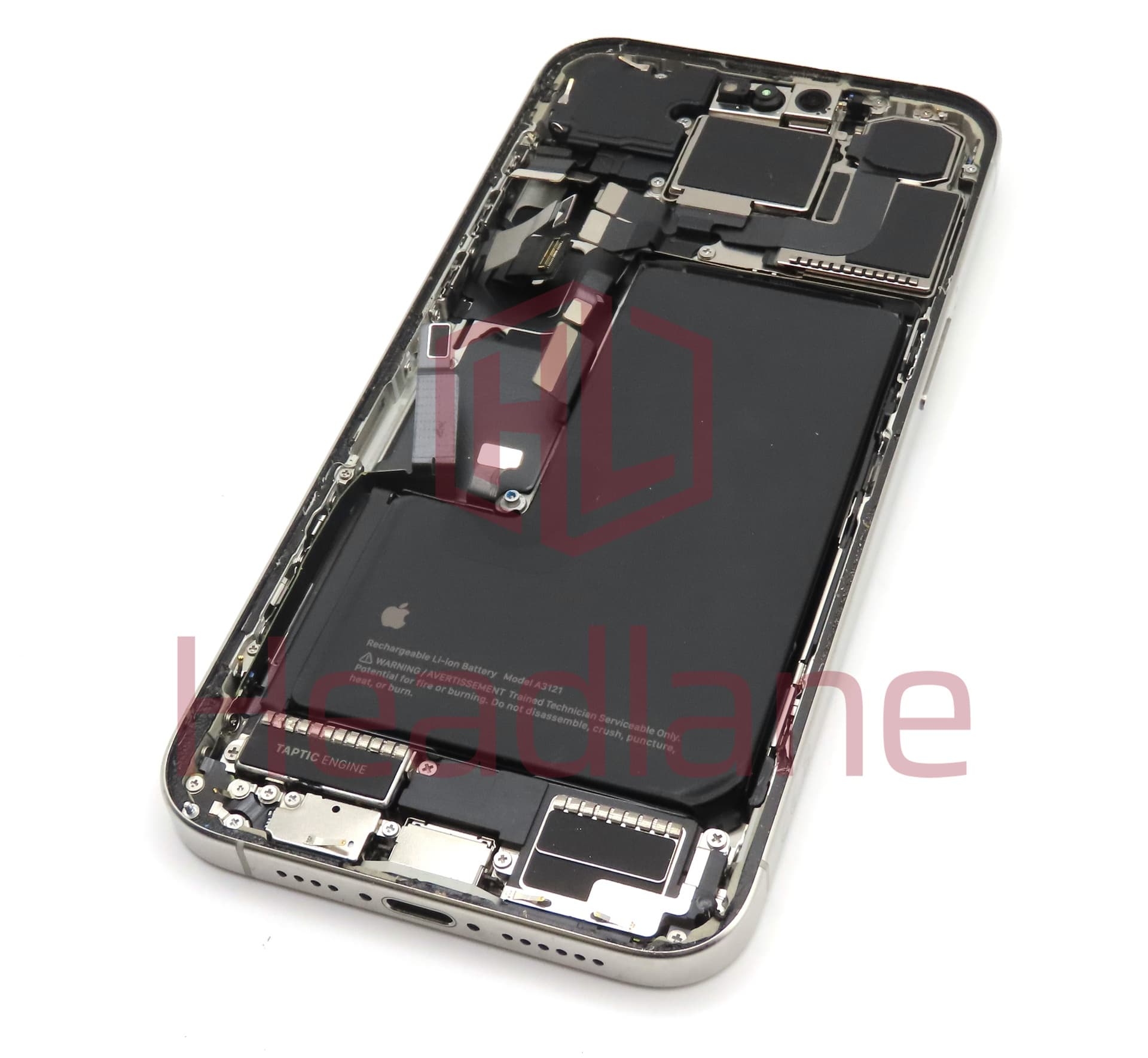 Apple iPhone 15 Pro Max Back / Battery Cover + Small Parts - White Titanium (Pulled - Grade C) - view 2