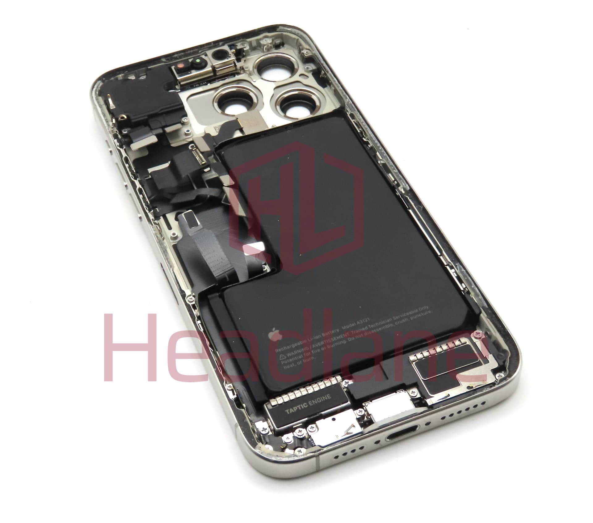 Apple iPhone 15 Pro Max Back / Battery Cover + Small Parts - White Titanium (Pulled - Grade B) (No Camera) - view 2