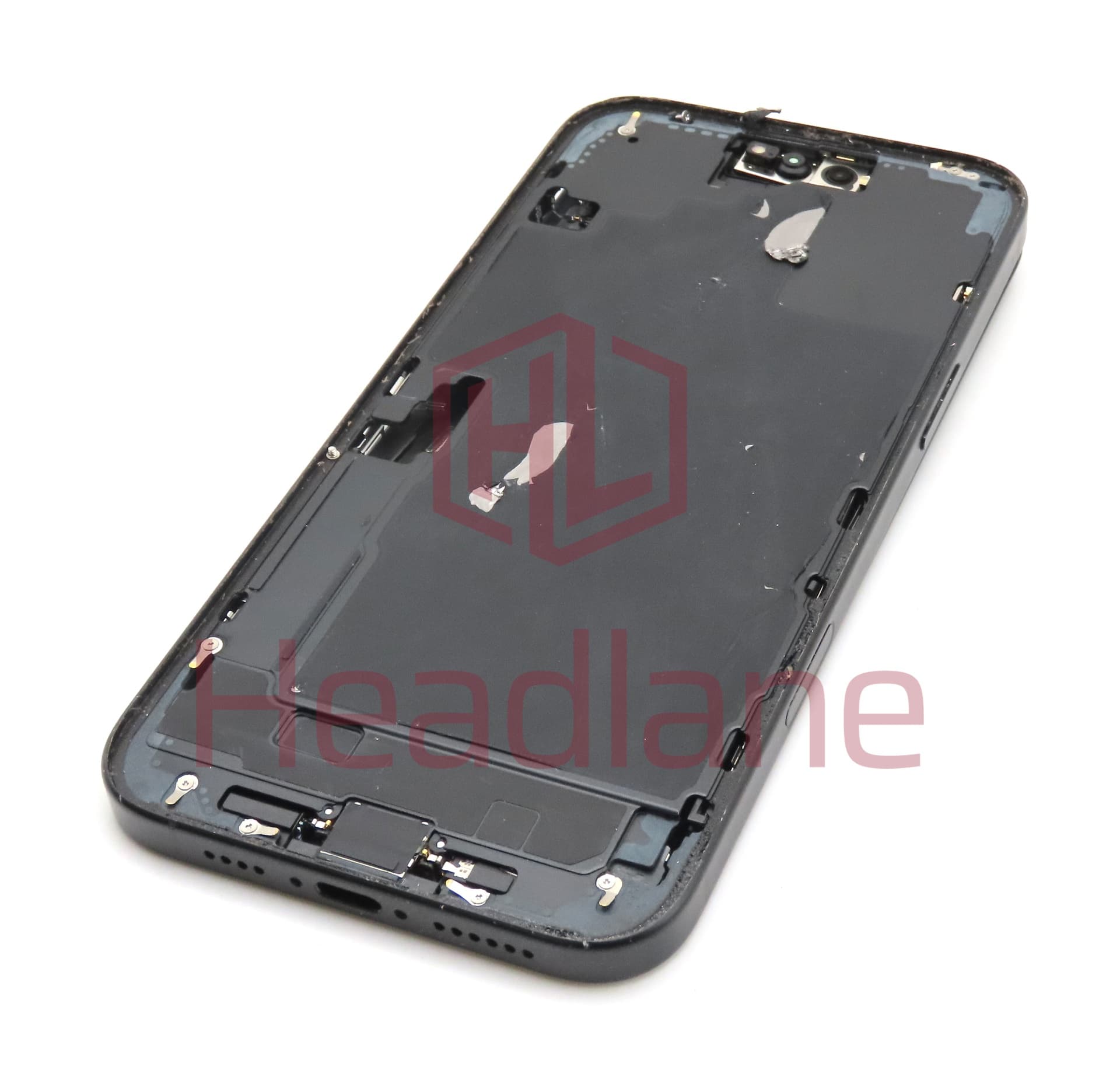 Apple iPhone 16 Plus Back / Battery Cover + Small Parts - Black (Pulled - Grade C) (No Camera) - view 2
