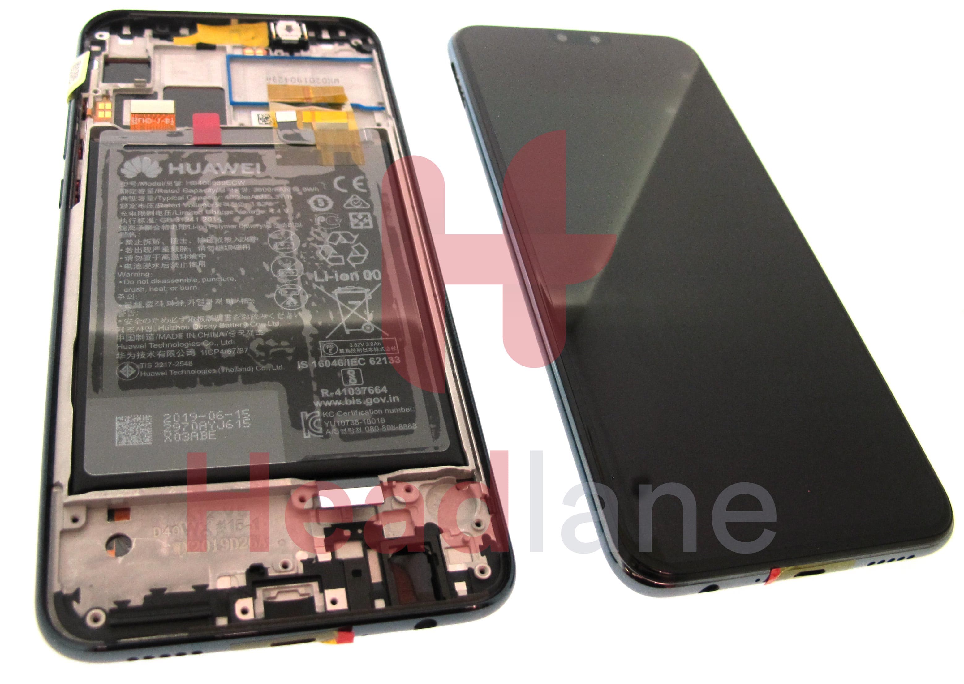 Huawei Y9 (2019) LCD Display / Screen + Touch + Battery - Black - view 2