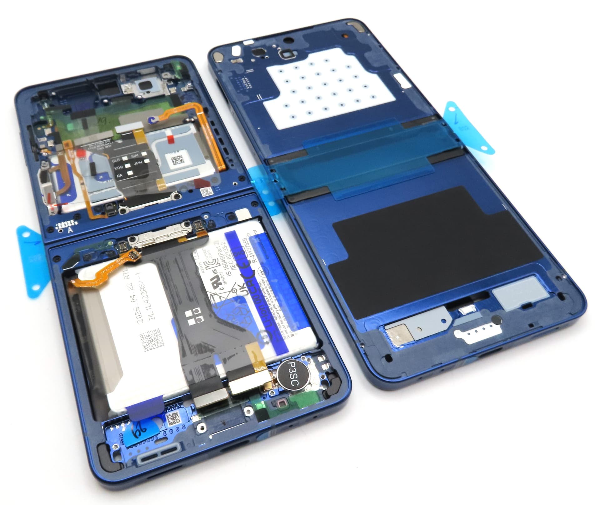 Samsung SM-F766 Galaxy Z Flip7 Display Frame + Battery Assembly - Blue Shadow - view 2