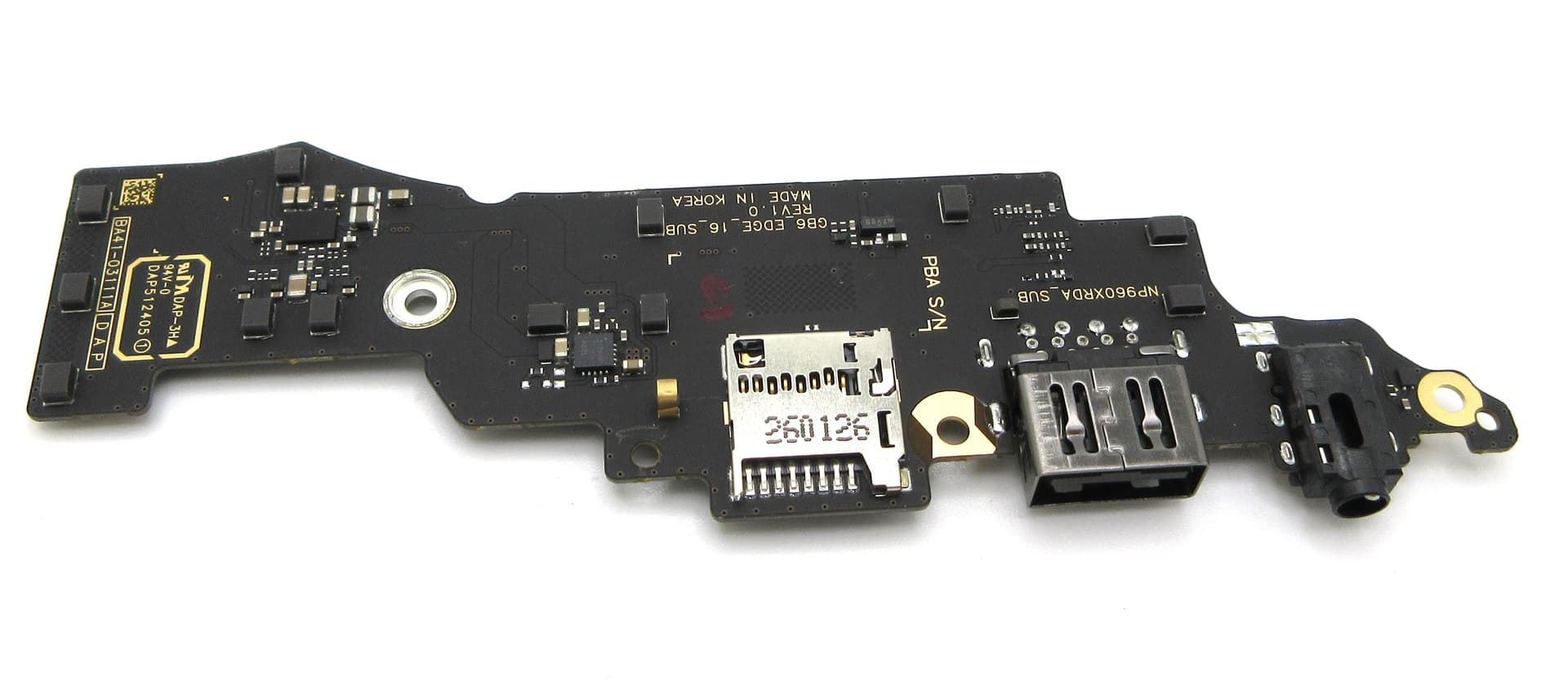 Samsung NP960XRD Galaxy Book6 Edge 16" Top USB / Headphone Jack / Memory Card Reader Board - view 2