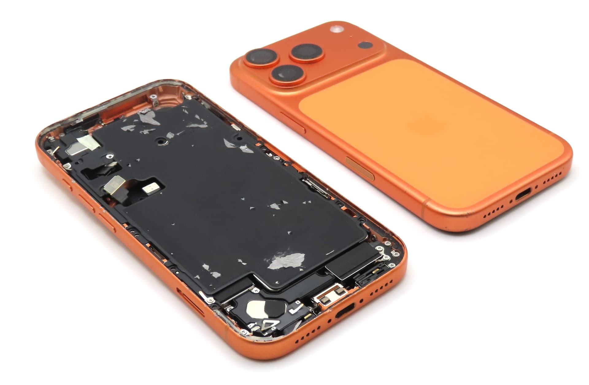 Apple iPhone 17 Pro Back / Battery Cover + Small Parts - Cosmic Orange (Pulled - Grade C) (No Camera) - view 2