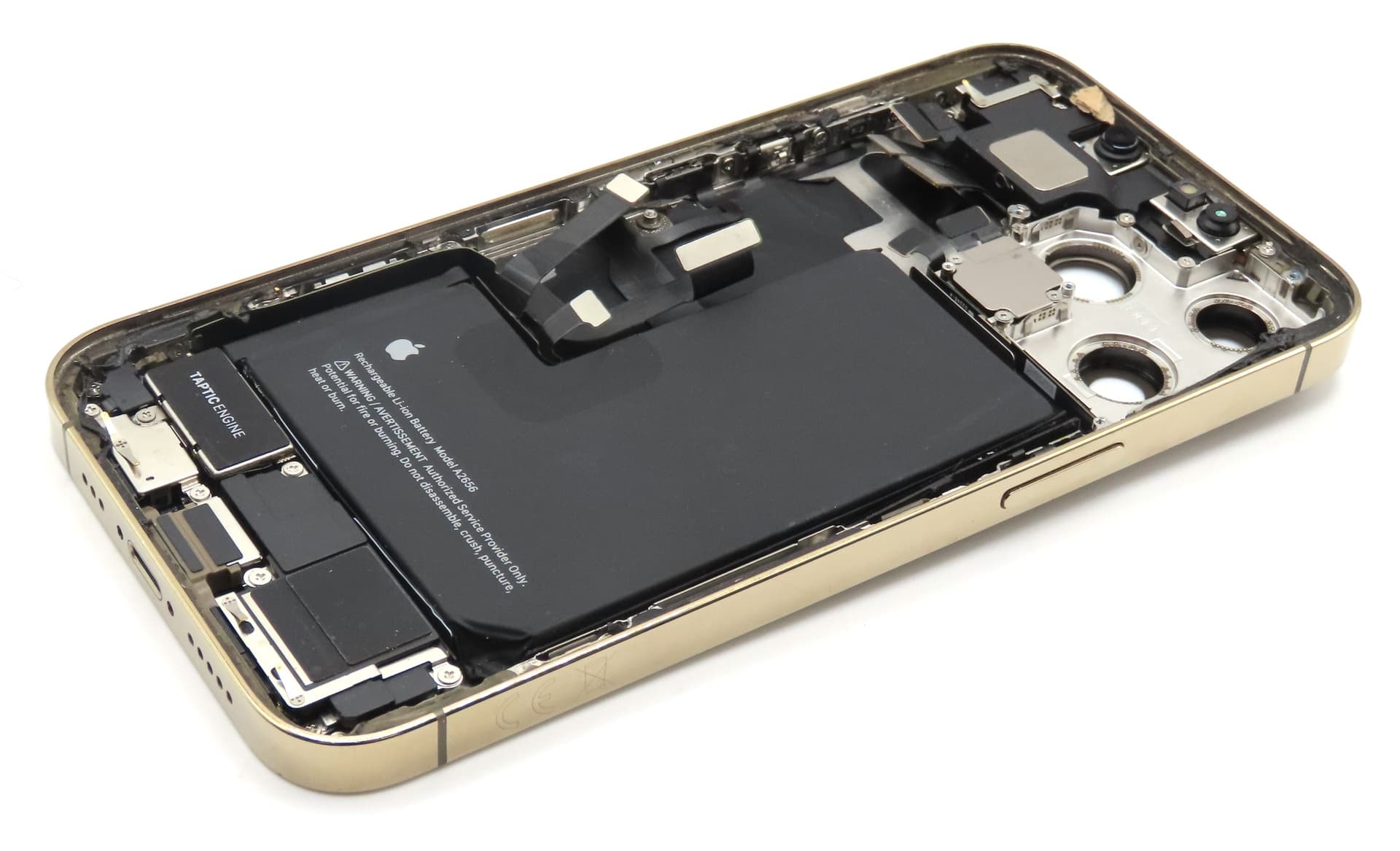 iPhone 13 Pro Back / Battery Cover + Small Parts - Gold (Pulled - Grade C) (No Camera) - view 2