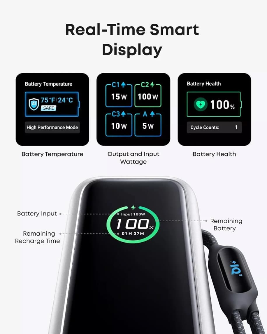 Anker 25000mAh 165 QC + PD Powerbank A1695H41 - Silver (Retail Packed) - view 4