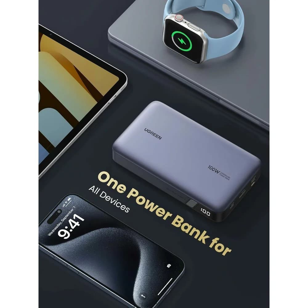 UGREEN PB720 Nexode 20000mAh 100W QC + PD Powerbank - Grey - view 3