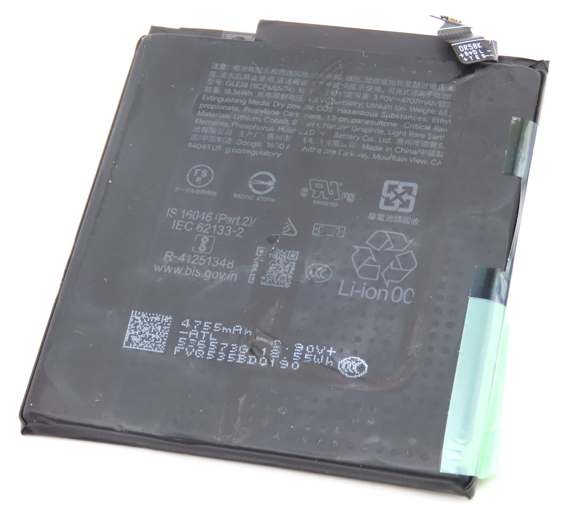 Google Pixel 10 Pro GLE28 4870mAh Battery (Pulled) - view 2